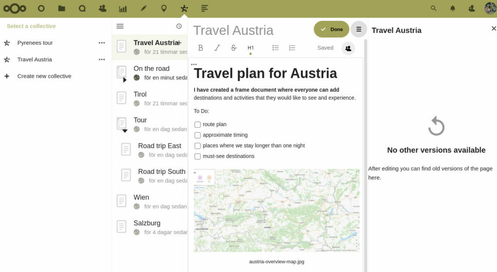 nextcloud 22, collectives feature