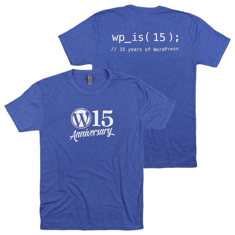 Wordpress 15-year t-shirt