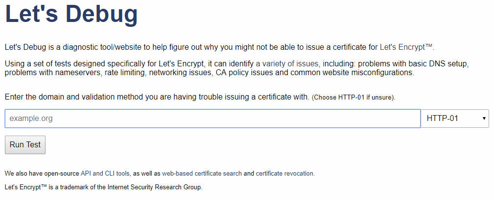 Lets debug analysis tool for certificate problems