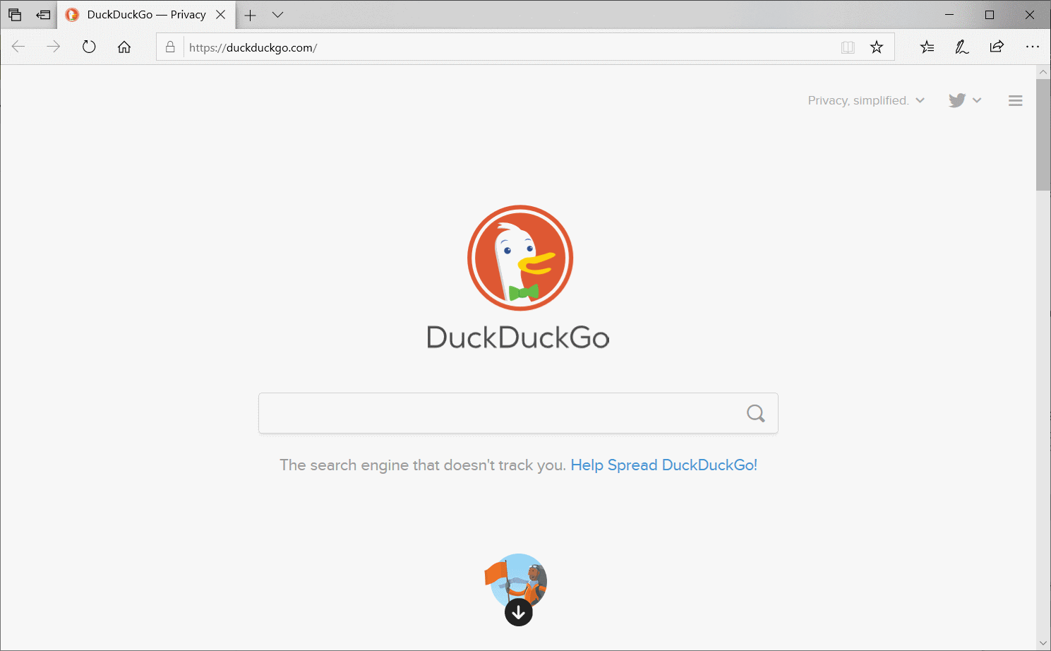 duckduckgo search on the home page