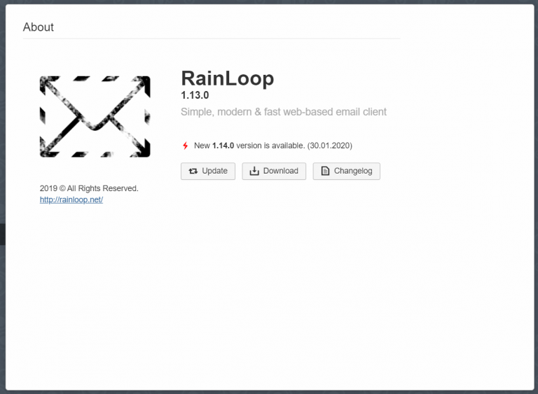 rainloop webmail update version