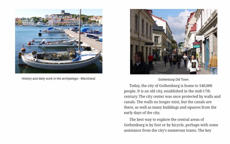 sample page from travel guide: gothenburg and sweden's west coast