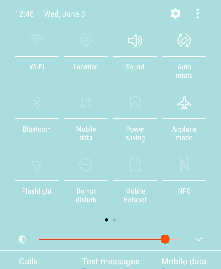 android phone quick settings, airplane mode