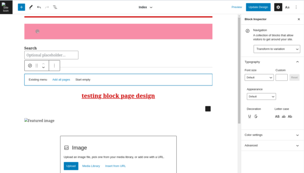 wordpress block page designer