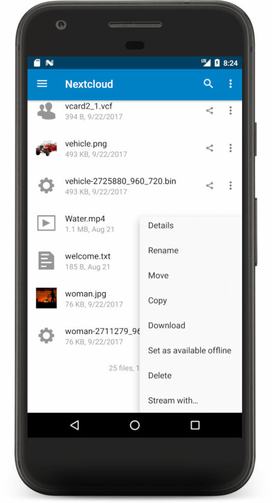 nextcloud client app on android phone