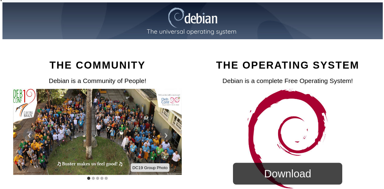 debian home page