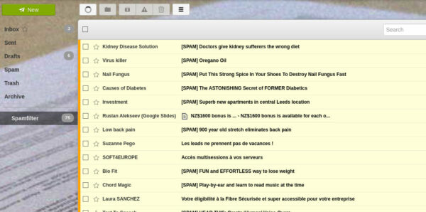 spam folder in an email system
