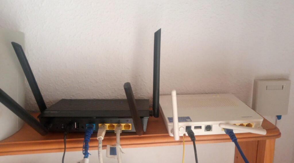 two routers in small business office